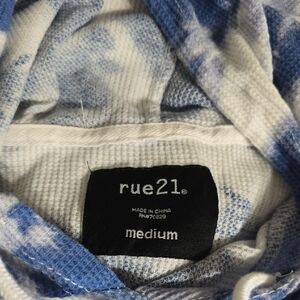 Rue21 Blue and White Tie-Dye Hoodie Sweatshirt